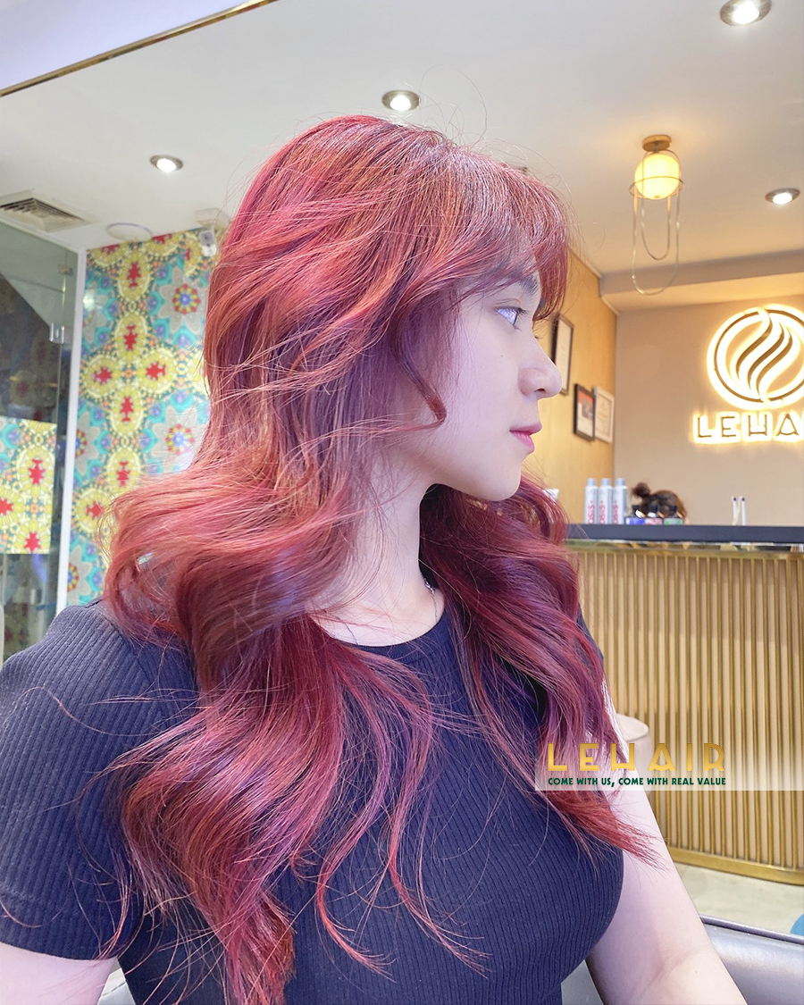 tóc nhuộm màu đỏ đẹp 