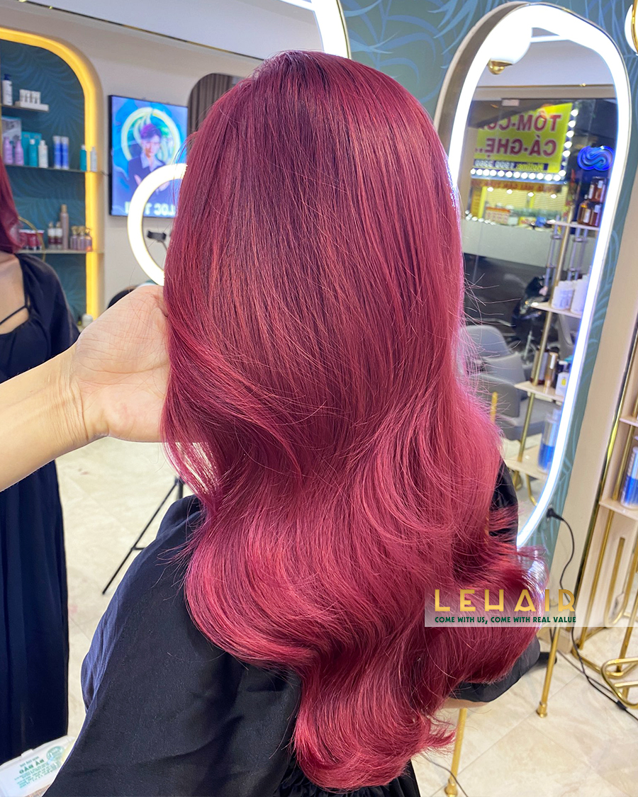 tóc nhuộm màu đỏ cherry đẹp 
